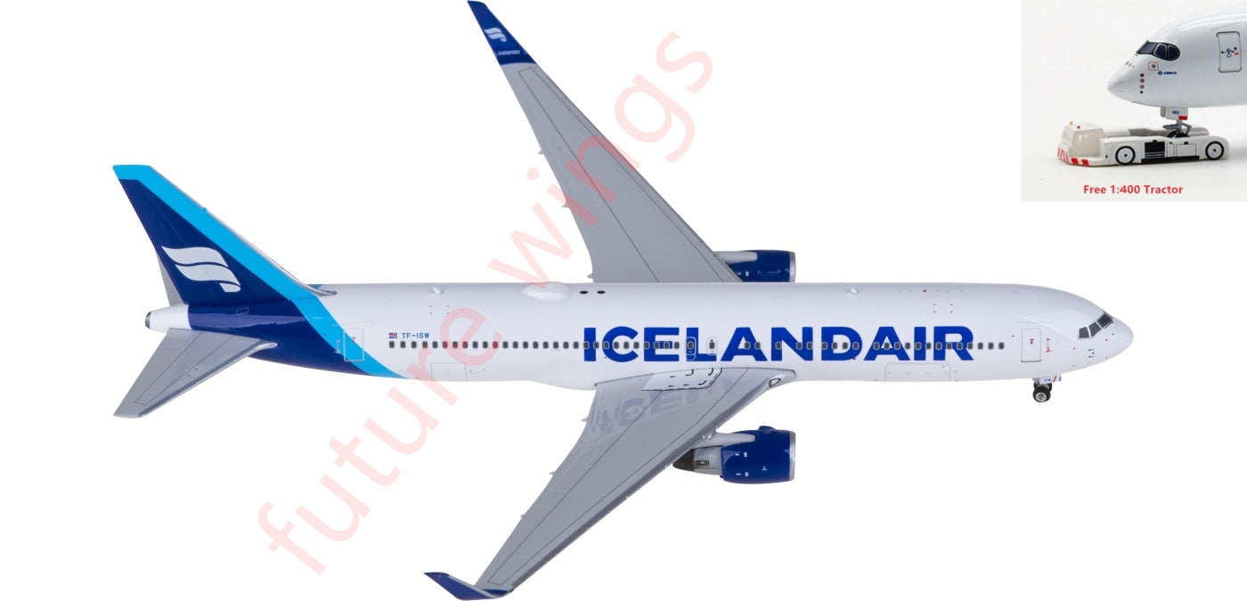 1:400 Phoenix PH11910 Icelandair Boeing 767-300ER TF-ISW Boreal Blue Aircraft Model+Free Tractor