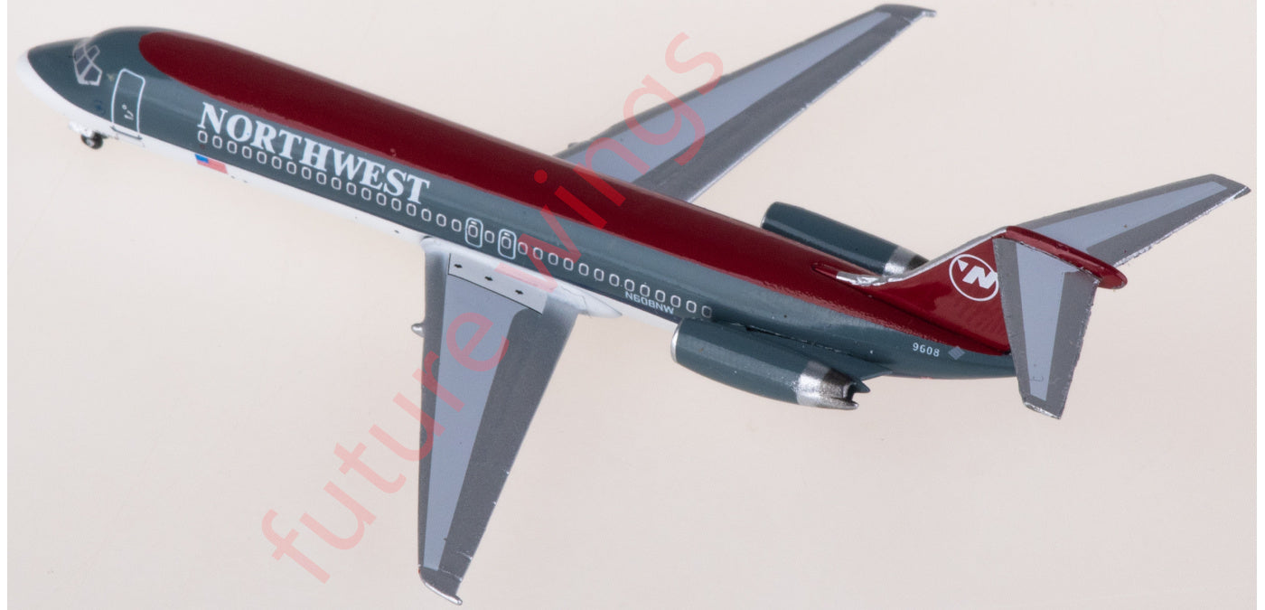 1:400 AeroClassics AC411324 Northwest Airlines McDonnell Douglas DC-9-32 N608NW Aircraft Model+Free Tractor