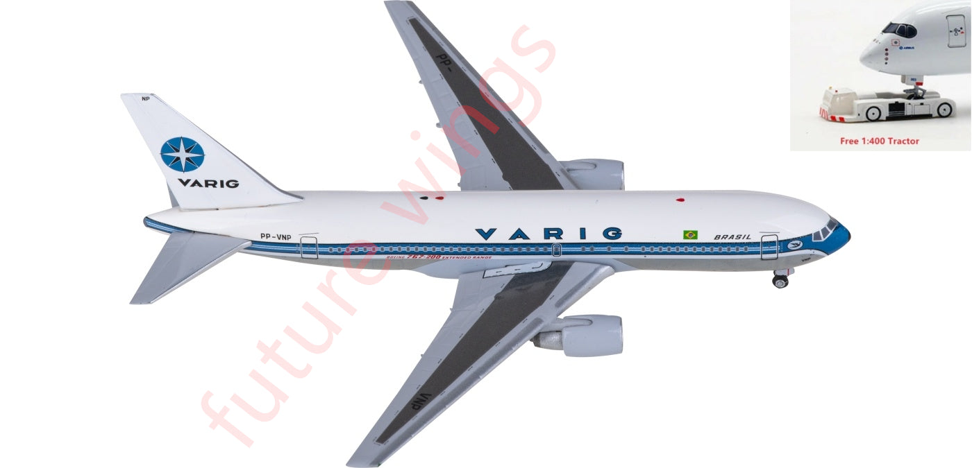 1:400 AeroClassics AC411236 VARIG Boeing 767-200 PP-VNP Aircraft Model+Free Tractor