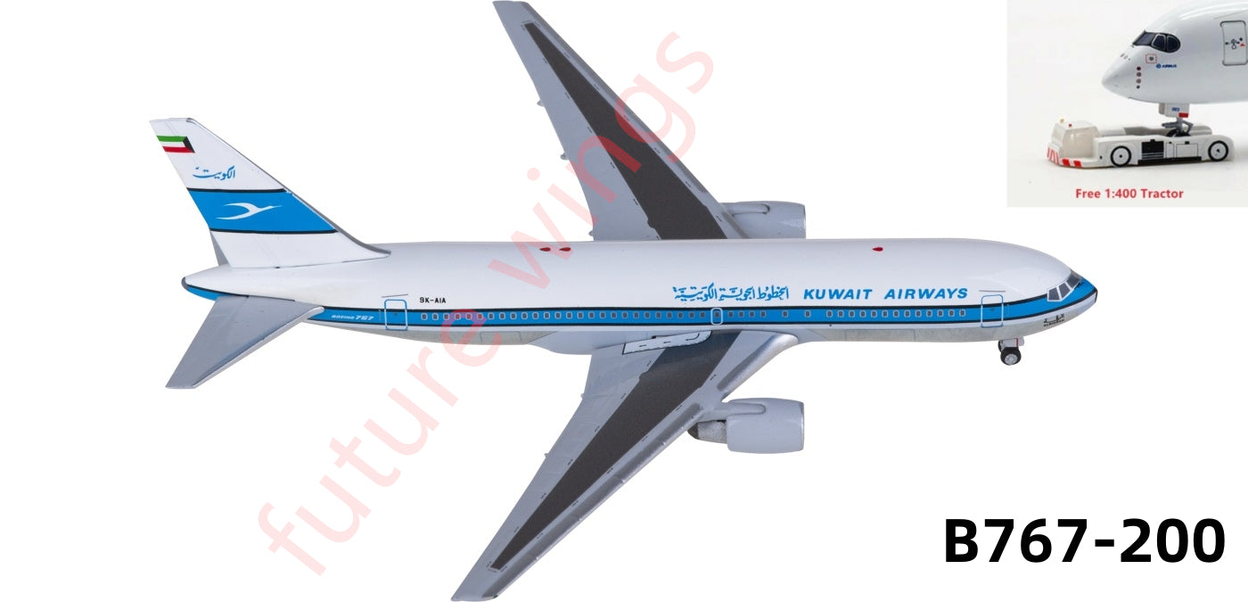 1:400 AeroClassics AC411234 Kuwait Airways Boeing 767-200 9K-AIA Aircraft Model+Free Tractor