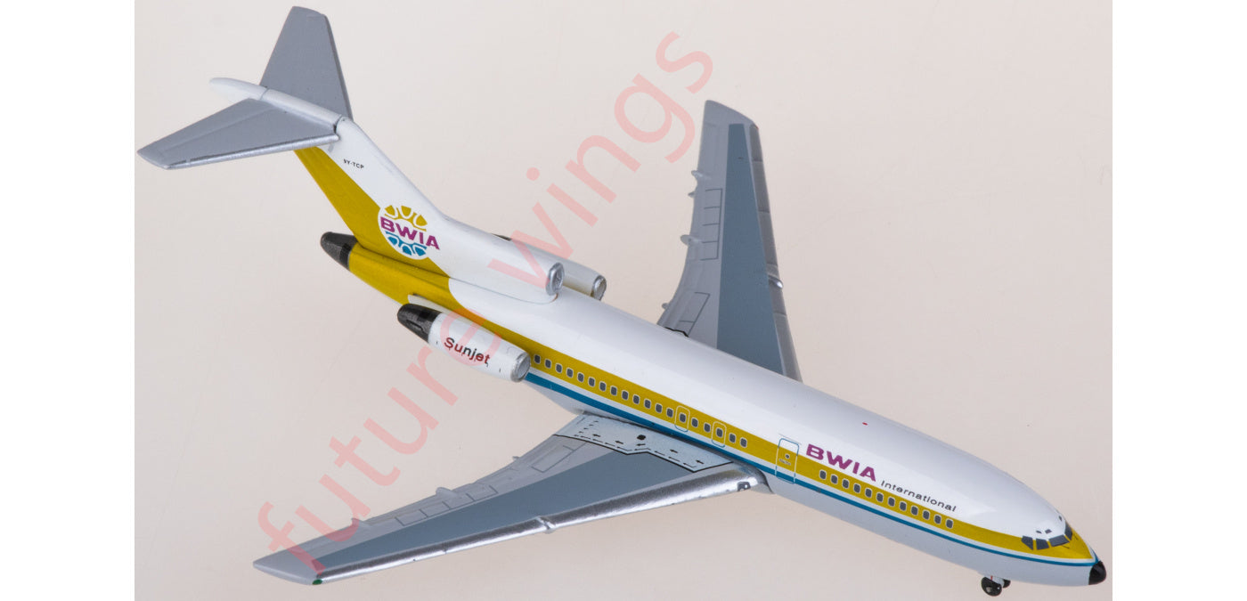 1:400 AeroClassics AC411261 BWIA West Indies Airways Boeing 727-100 9Y-TCP Aircraft Model+Free Tractor