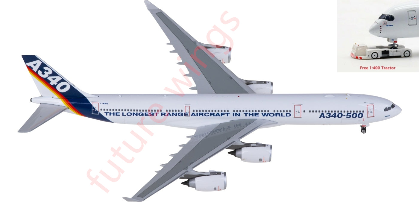 1:400 Phoenix PH11915 Airbus A340-500 F-WWTE Aircraft Model+Free Tractor