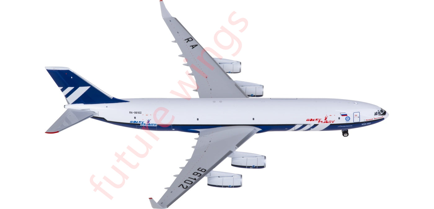 1:400 Phoenix PH11914 Polet Flight Ilyushin IL-96-400T RA-96102 Aircraft Model+Free Tractor