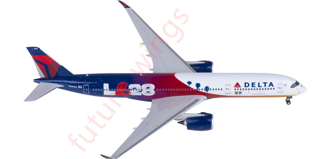 1:400 Phoenix PH04587 Delta Airlines Airbus A350-900 N522DZ Aircraft Model+Free Tractor