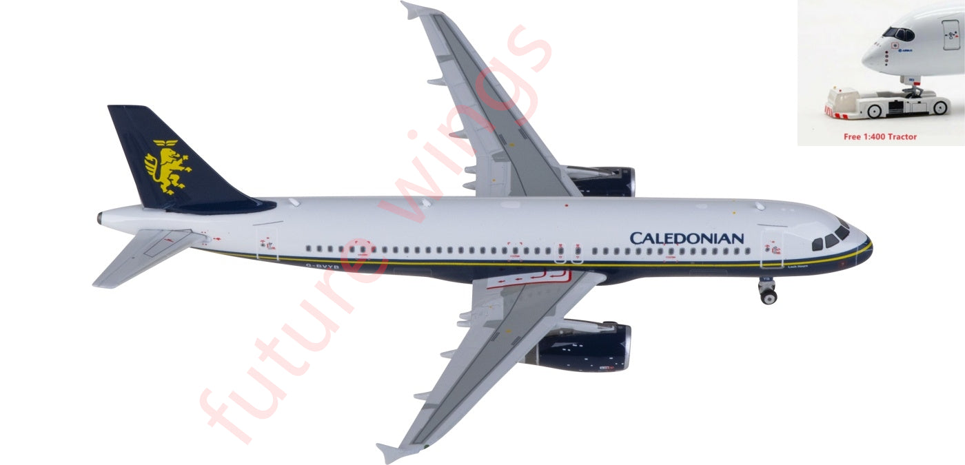 1:400 Phoenix PH04599 Caledonian Airways Airbus A320 G-BVYB Aircraft Model+Free Tractor