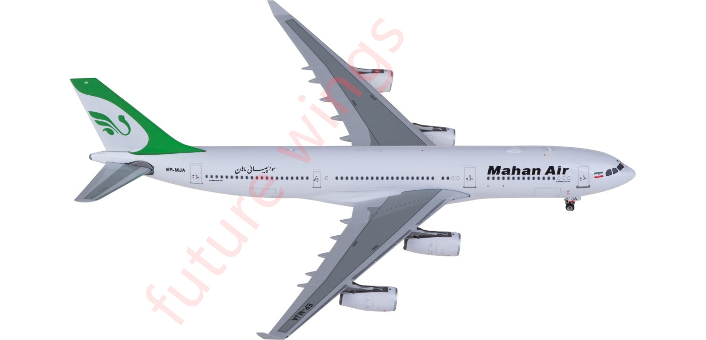 1:400 Phoenix PH11929 Mahan Air Airbus A340-200 EP-MJA Aircraft Model+Free Tractor