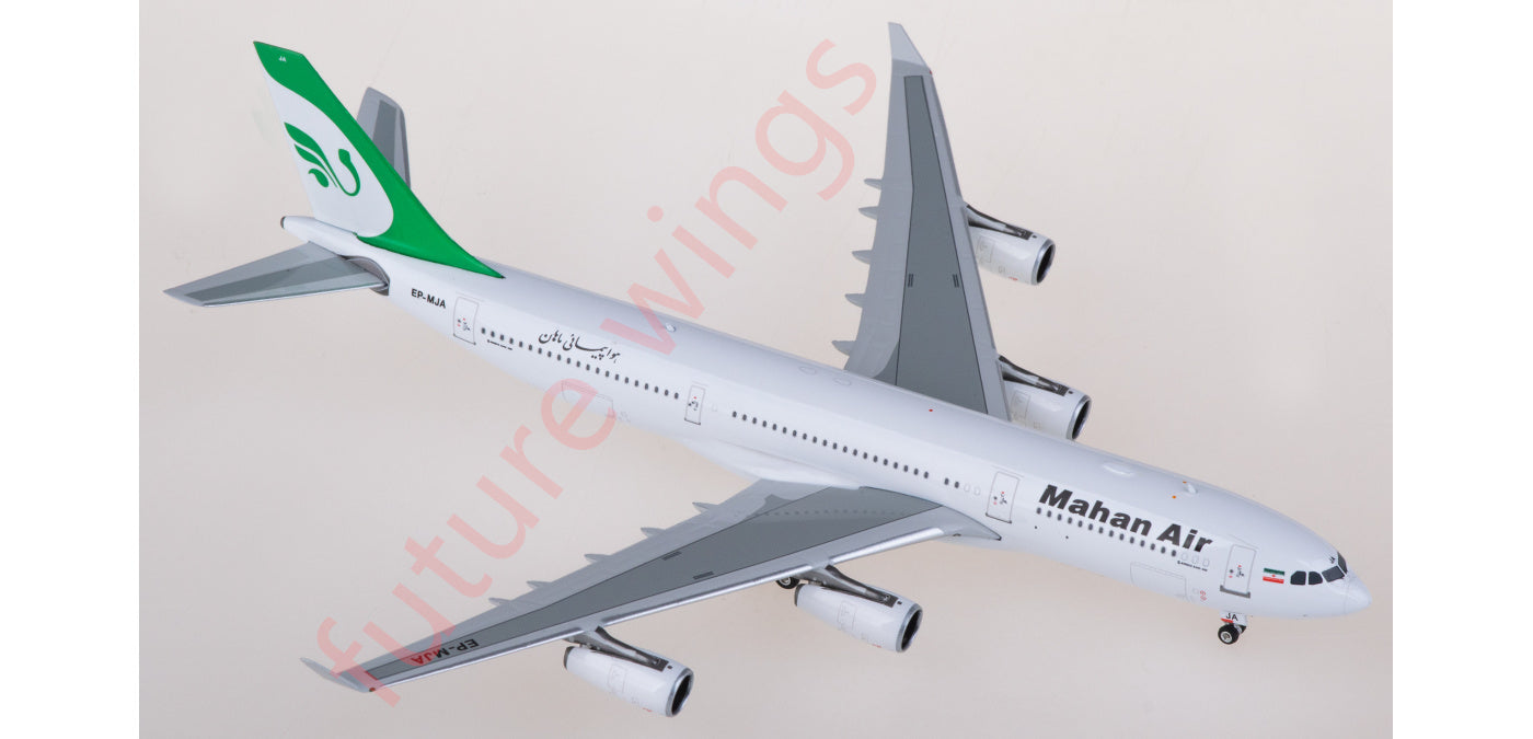 1:400 Phoenix PH11929 Mahan Air Airbus A340-200 EP-MJA Aircraft Model+Free Tractor