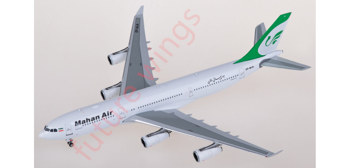 1:400 Phoenix PH11929 Mahan Air Airbus A340-200 EP-MJA Aircraft Model+Free Tractor