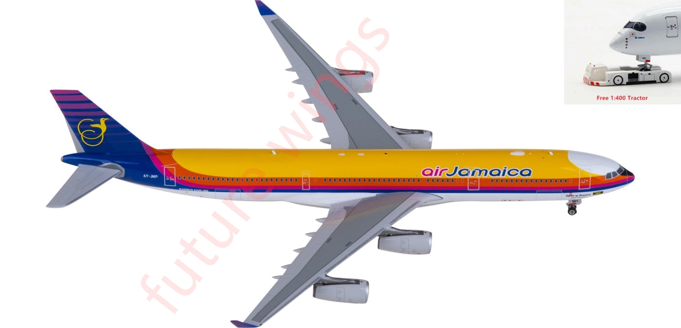 1:400 Phoenix PH11930 Air Jamaica A340-300 6Y-JMP Aircraft Model+Free Tractor