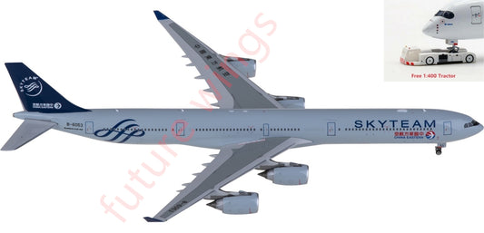 1:400 Phoenix PH11931 China Eastern Airlines Airbus A340-600 B-6053 "SKY TEAM" Aircraft Model+Free Tractor