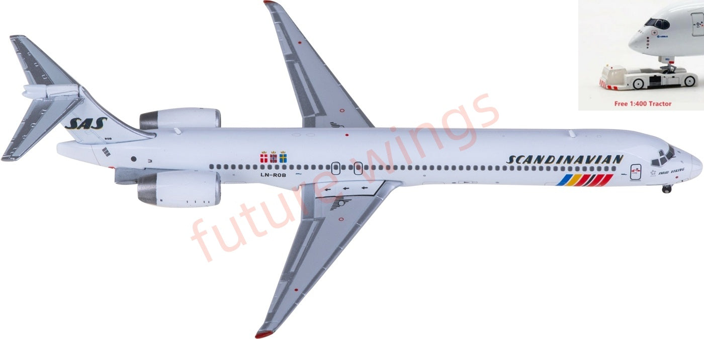 1:400 JC Wings LH4394 SAS McDonnell Douglas MD-90 LN-ROB Aircraft Model+Free Tractor