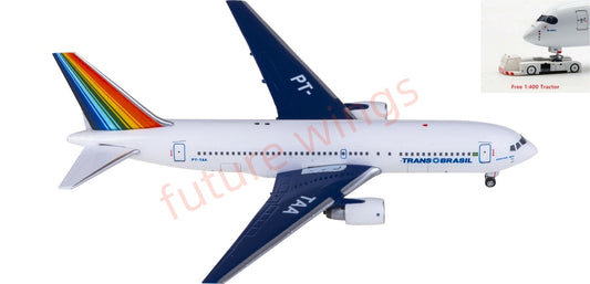 1:400 AeroClassics AC411374 Trans Brazil Boeing 767-200 PT-TAA Aircraft Model+Free Tractor