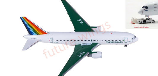 1:400 AeroClassics AC411376 Trans Brazil Boeing 767-200 PT-TAC Aircraft Model+Free Tractor