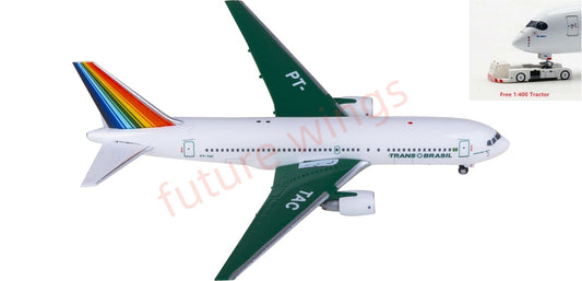 1:400 AeroClassics AC411374 Trans Brazil Boeing 767-200 PT-TAA Aircraft Model+Free Tractor