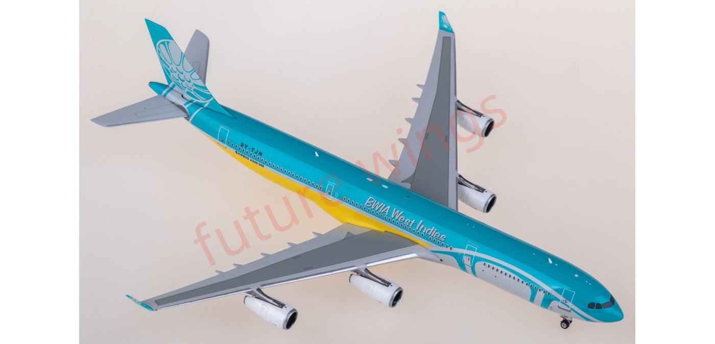 1:400 Phoenix PH11958 BWIA West Indies Airways Airbus A340-300 9Y-TJN Aircraft Model+Free Tractor