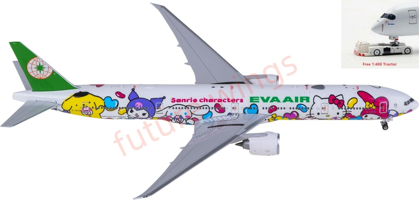 1:400 Phoenix PH04638 EVA Air Boeing 777-300ER B-16740 Aircraft Model+Free Tractor