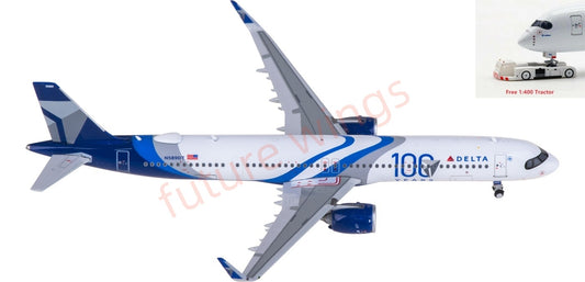 1:400 Phoenix PH04639 Delta Airlines Airbus A321neo N589DT Aircraft Model+Free Tractor