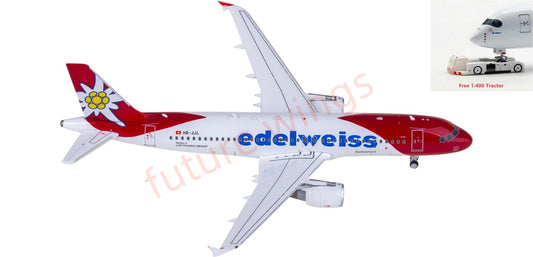 1:400 Phoenix PH11982 Edelweiss Air Airbus A320 HB-JJL Aircraft Model+Free Tractor
