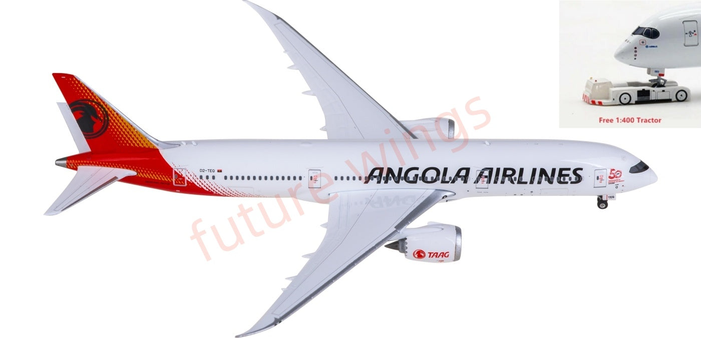 1:400 Phoenix PH11992 TAAG Angola Airlines Boeing 787-9 D2-TEQ Aircraft Model+Free Tractor