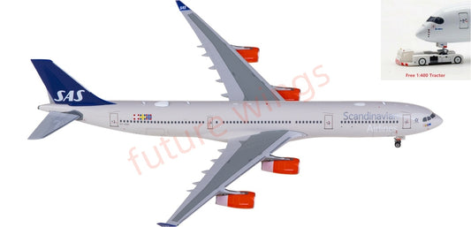 1:400 Phoenix PH12001 SAS Airbus A340-300 OY-KBD Aircraft Model+Free Tractor