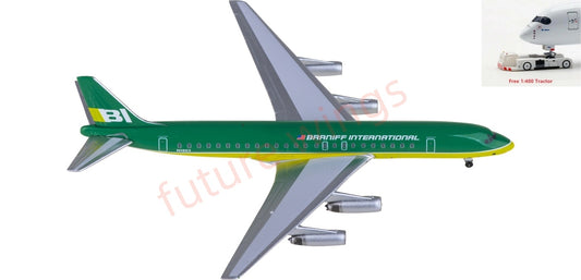 1:400 AeroClassics BBX41692 Braniff Douglas DC-8-62 N1803 Aircraft Model+Free Tractor