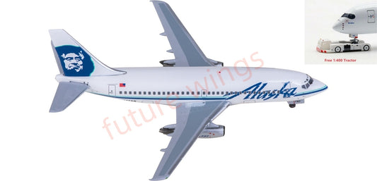 1:400 AeroClassics AC411401 Alaska Airlines Boeing 737-200 N747AS Aircraft Model+Free Tractor Aircraft Model+Free Tractor