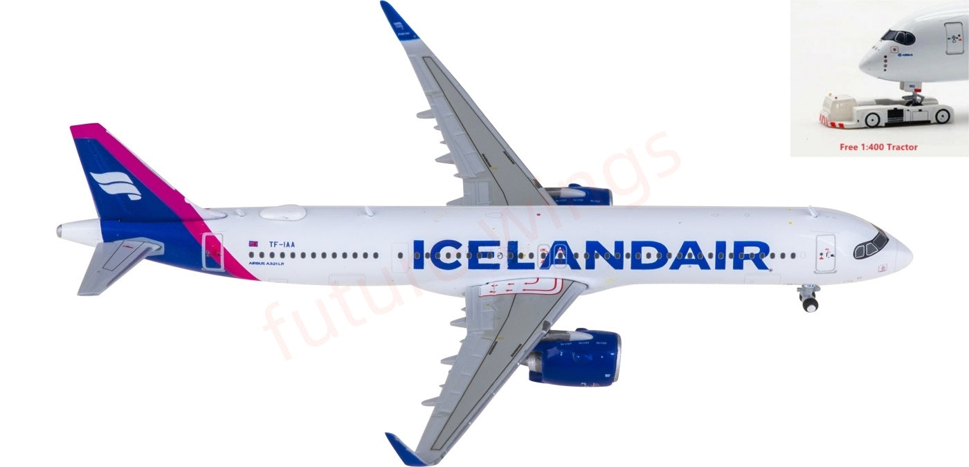 1:400 Geminijets GJICE2337 Icelandair Airbus A321neo TF-IAA Aircraft Model+Free Tractor