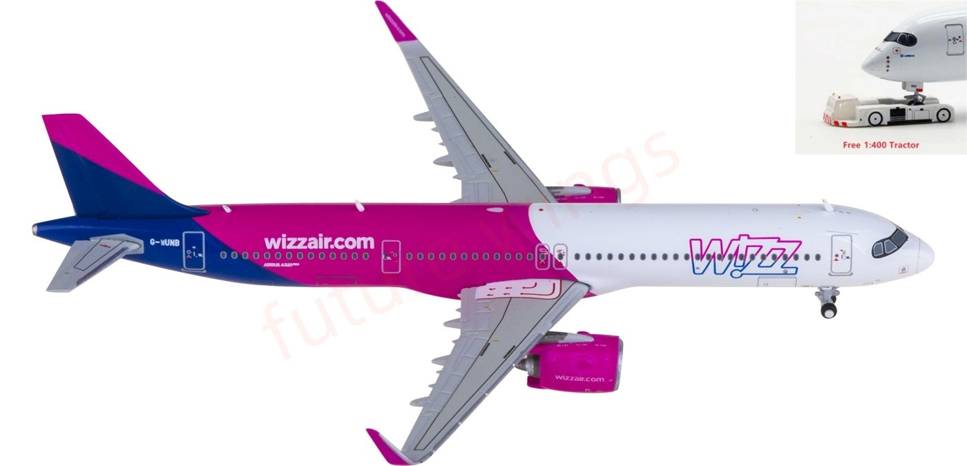 1:400 Geminijets GJWUK2340 Wizz Air Airbus A321neo G-WUNB Aircraft Model+Free Tractor