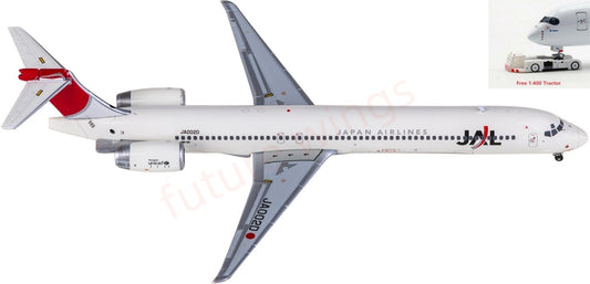 1:400 Geminijets GJJAL1719 Japan Airlines McDonnell Douglas MD-90 JA002D Aircraft Model+Free Tractor