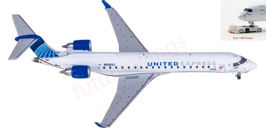 1:400 Geminijets GJUAL2341 United Airlines Bombardier CRJ550 N506GJ Aircraft Model+Free Tractor