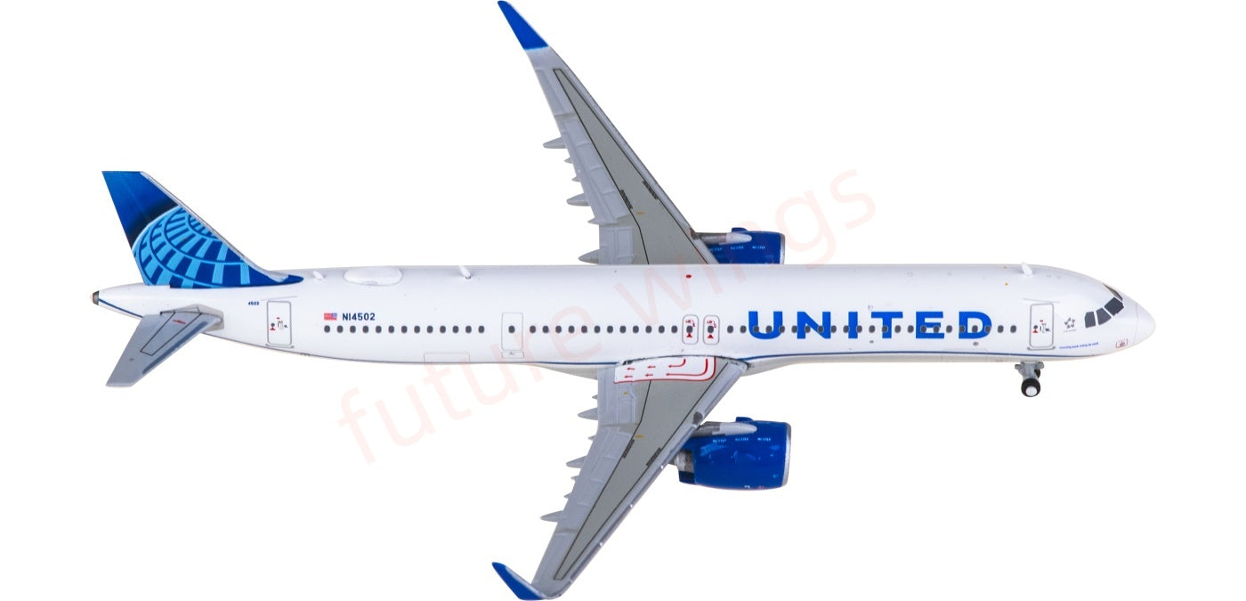 1:400 Geminijets GJUAL2346 United Airlines Airbus A321neo N14502 Aircraft Model+Free Tractor