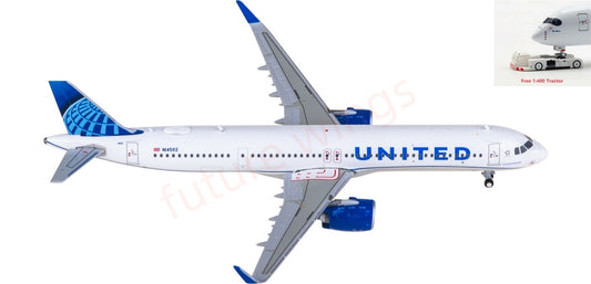 1:400 Geminijets GJUAL2346 United Airlines Airbus A321neo N14502 Aircraft Model+Free Tractor