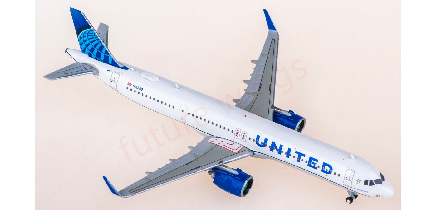 1:400 Geminijets GJUAL2346 United Airlines Airbus A321neo N14502 Aircraft Model+Free Tractor