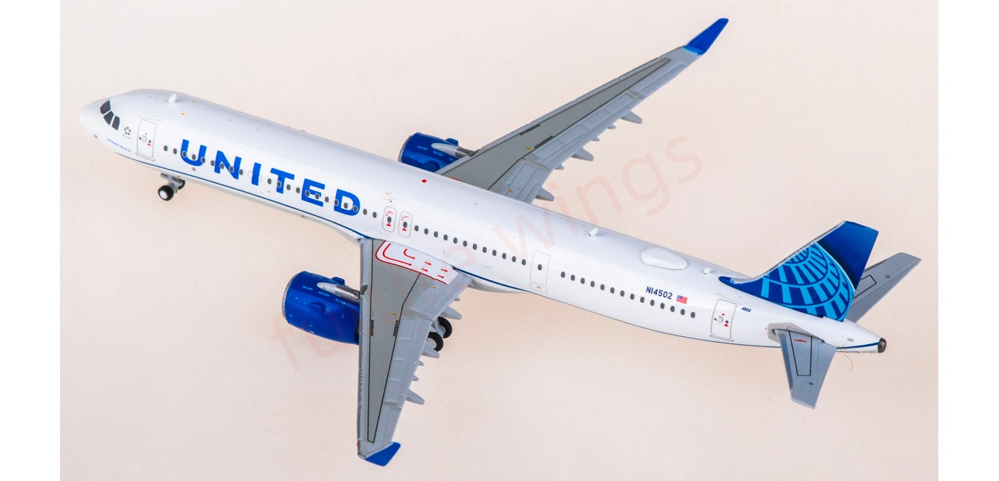 1:400 Geminijets GJUAL2346 United Airlines Airbus A321neo N14502 Aircraft Model+Free Tractor