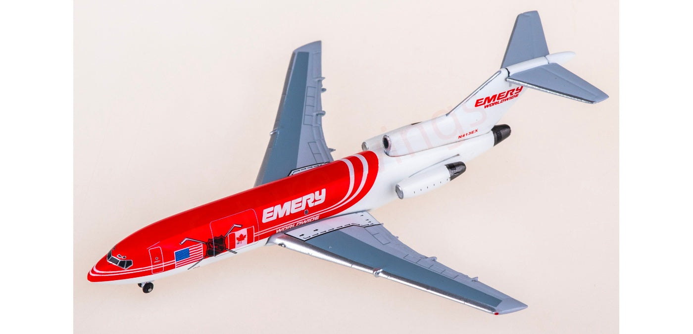 1:400 AeroClassics AC411443 Emery Boeing 727-100F N413EX Aircraft Model+Free Tractor