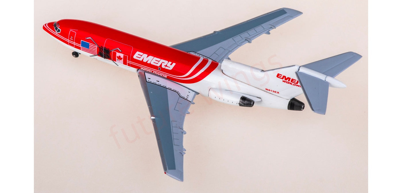 1:400 AeroClassics AC411443 Emery Boeing 727-100F N413EX Aircraft Model+Free Tractor