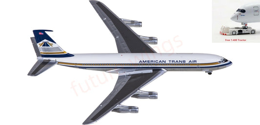 1:400 AeroClassics AC411332 American Trans Air Boeing 707-300 N7597A Aircraft Model+Free Tractor