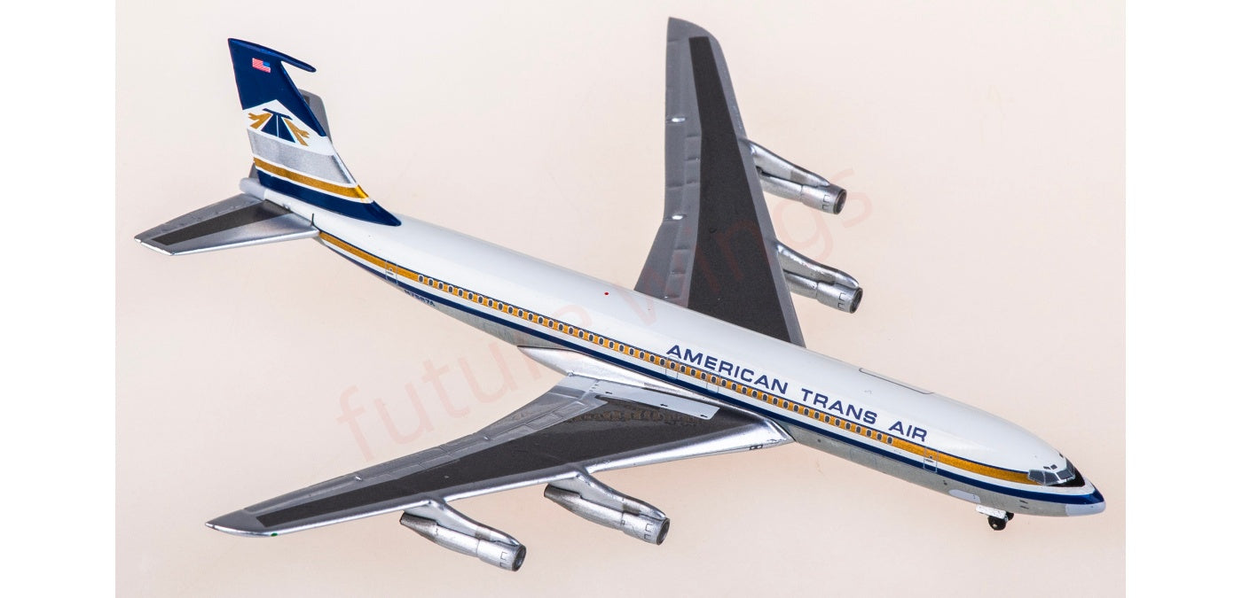 1:400 AeroClassics AC411332 American Trans Air Boeing 707-300 N7597A Aircraft Model+Free Tractor