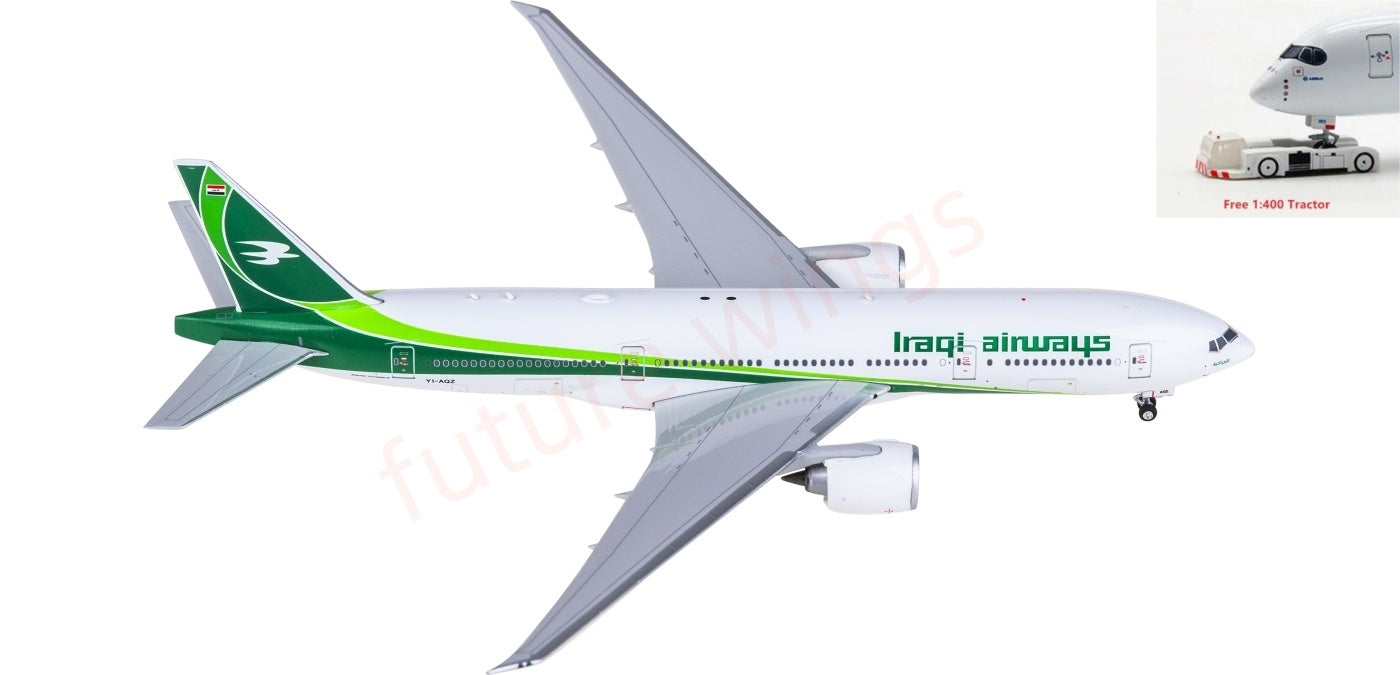1:400 Phoenix PH12028 Iraqi Airways Boeing 777-200LR YI-AQZ Aircraft Model+Free Tractor