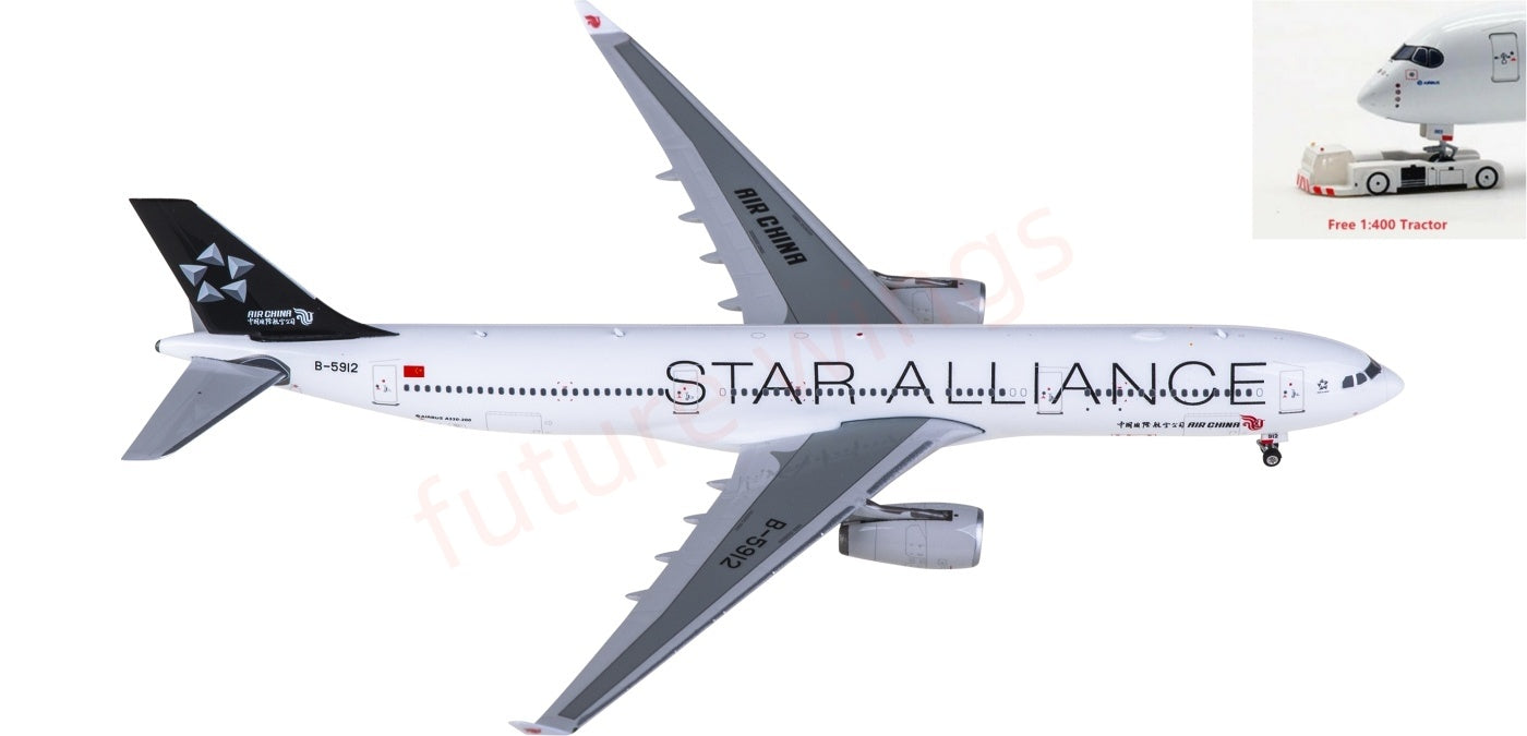 1:400 Phoenix PH12023 Air China Airbus A330-300 B-5912 Aircraft Model+Free Tractor
