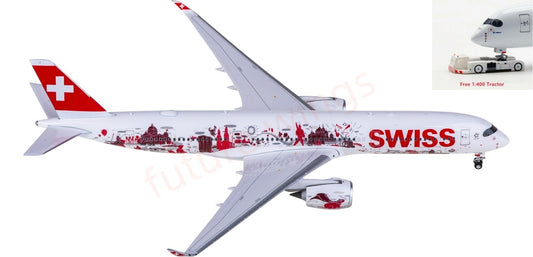 1:400 Phoenix PH12003 Swiss Airbus A350-900 HB-IFA Aircraft Model+Free Tractor