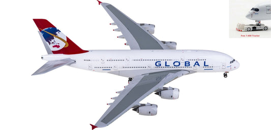 1:400 Phoenix PH12012 Global Airlines Airbus A380 9H-GLOBL Aircraft Model+Free Tractor