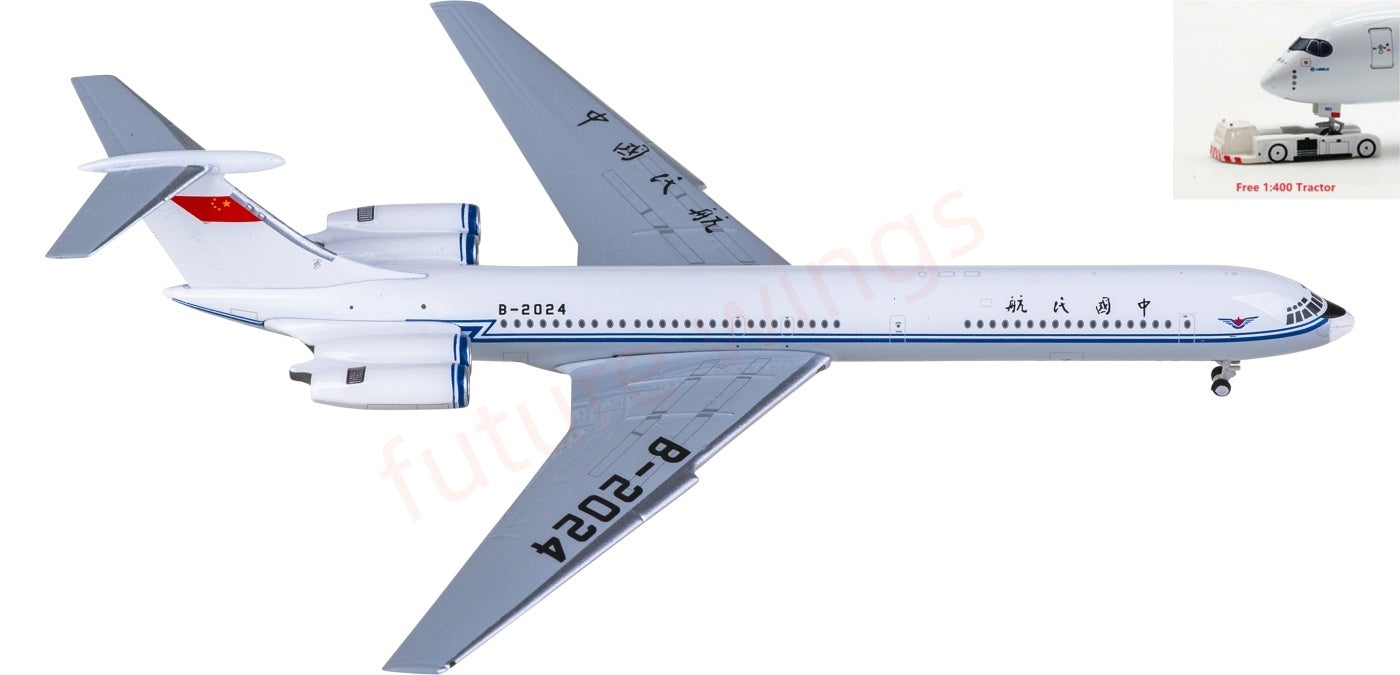 1:400 Phoenix PH12017 CAAC Ilyushin IL-62 B-2024  Aircraft Model+Free Tractor
