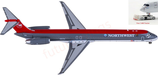 1:400 Phoenix PH04662 Northwest Airlines McDonnell Douglas MD-82 N307RC Aircraft Model+Free Tractor