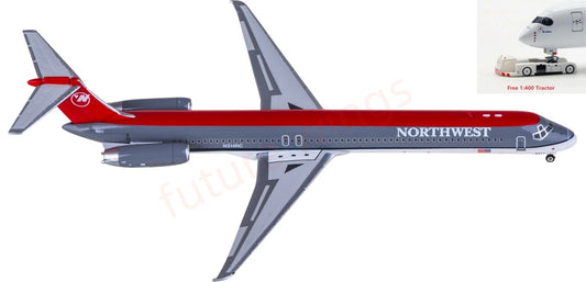 1:400 Phoenix PH04661 Northwest Airlines McDonnell Douglas MD-82 N314RC Aircraft Model+Free Tractor