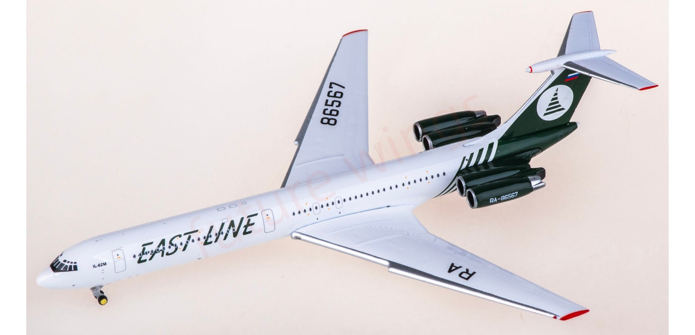 1:400 Phoenix PH12031 East Line Airlines Ilyushin IL-62M RA-86567 Aircraft Model+Free Tractor