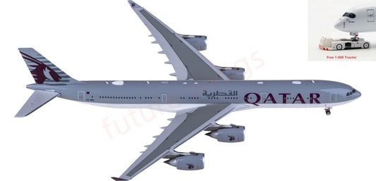 1:400 Phoenix PH12035 Qatar Amini Flight Airbus A340-500 A7-HHH Aircraft Model+Free Tractor