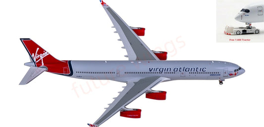 1:400 Phoenix PH12034 Virgin Atlantic Airbus A340-300 G-VFLY Aircraft Model+Free Tractor