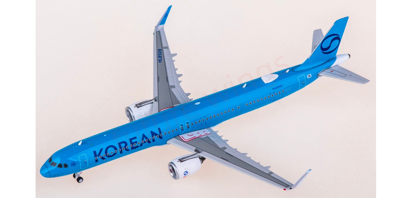 1:400 Phoenix PH04668 Korean Air Airbus A321neo HL8509 Aircraft Model+Free Tractor