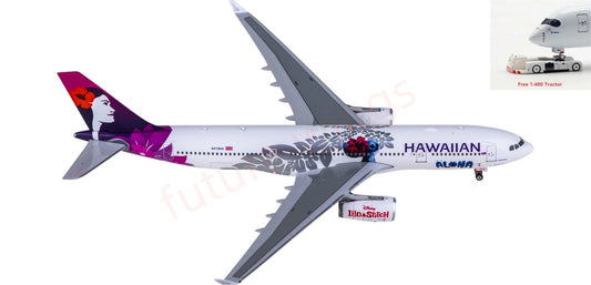 1:400 Phoenix PH04663 Hawaiian Airlines Airbus A330-200 N378HA Aircraft Model+Free Tractor